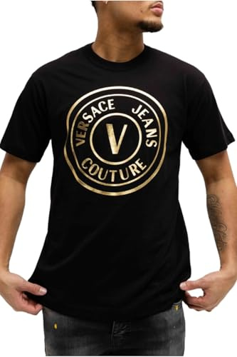 VERSACE JEANS COUTURE V-Emblem Logo Black/Gold T-Shirt XL