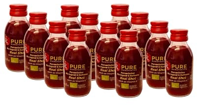 Pure Shot Bio-Rote Beete-Traube-Ingwer-Kurkuma. Vegan. OHNE Zucker KEINE Zusatzstoffe 100% Bio (DE-ÖKO-005), 12x100 ml