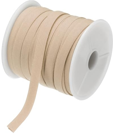 QUARKZMAN 1/4 tum dubbelvikt snedband kontinuerligt bomullskråtband för sömnad fållning quiltning fållbindning hantverk (kaki 25 yards)