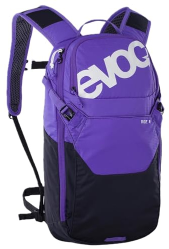 EVOC RIDE 8 + HYDRATION BLADDER 2 Fahrradrucksack, Trekkingrucksack (cleveres Taschenmanagement, Backpack mit Rückenpolsterung, 2l HYDRATION BLADDER, hochwertiger Tagesrucksack), Violet - Black
