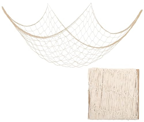 Fishing Net Decor Wall Hanging Fish Net Decorations Nautical Ocean Themed Party Decor for Beach Coastal Bedroom Bathroom Under The Sea