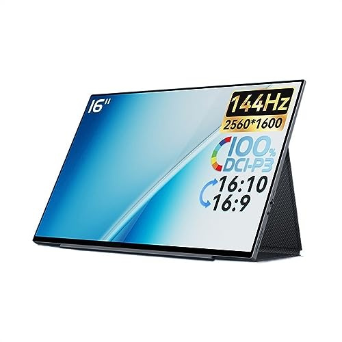 Bred enhet 16-tums 2K 144hz IPS extern skärm Multifunktionspekskärm Gaming Office Expansion Sub Screen Bärbar monitor