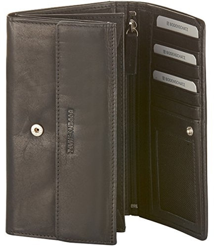 Bodenschatz Damen Wallet Geldbörse, Schwarz, 2x13x10 cm