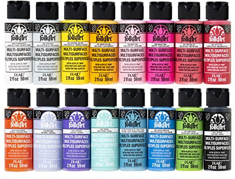 FolkArt PROMOMSB16 Bright Colors, Multi, 59 ml (Pack of 16)