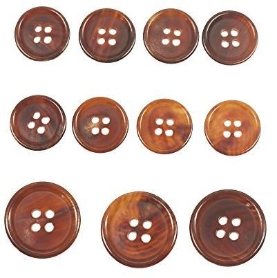 YaHoGa 11 Stück Knöpfe ECHT HORN 20mm 15mm Knöpfe für anzüge jacken mäntel uniform (Braune)