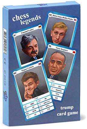 Schach Quartett - Trumpf Kartenspiel mit 32 Schach-Legenden für Kinder und Erwachsene