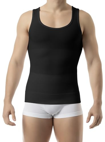 FarmaCell 417 (Nero, 4XL) Canottiera Contenitiva Uomo, Effetto Pancia Piatta, Intimo Modellante in Cotone, Made in Italy