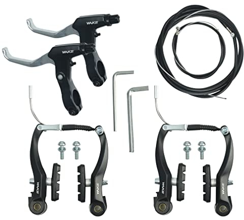 FOMTOR Fahrradbremsen Set V Brake Set, Fahrrad Bremsen Set, Fahrradbremsen mit Bremskabeln und Bremshebel Fahrrad V Brake für die Meisten Mountainbikes und Fahrräder (Silber)