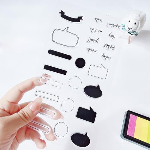 Label Dialog Box Tag Ticket Clear Stamps Transparent Silicone Stamp Album Cards Rubber Stamp for Card Making Decoration and DIY Scrapbooking