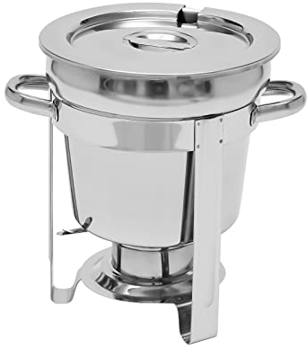 Acero inoxidable Chafing Dish para sopa, 7 L, calentador de alimentos, calentador de sopa, calentador de sopa con soporte, olla de sopa, plato de cena, recipiente para buffet, catering, gastro y