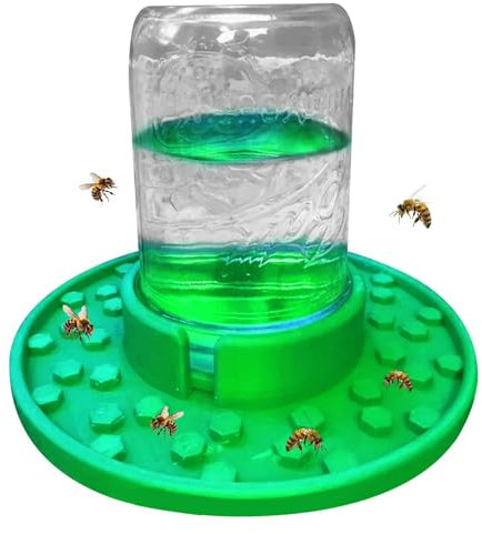 Generisch Bienentränkestation, Bienenfutterspender aus Einmachglas, Bienenstockeingangs-Futterspender, Honigbienen-Wasserspender für den Garten, Bienennäpfe für durstige Bestäuber