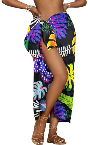 Bsubseach Women Sarong Swimsuit Coverups Long Pareo Bikini Wraps Skirt Beach Bathing Suit Cover Up