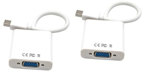 jojofuny 2pcs Mini Displayport to Vga Cable Male to Female Adapter Foil Shielding for Projector