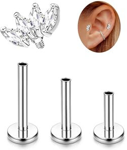 Adramata G23 Titan Helix Tragus Labret Lippenpiercing Medusa Innengewinde Medizinische Ohrstecker Ohr Klein Conch Gold Silber