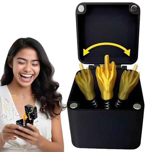 DWFEYOI Middle Finger in a Box, Dedo Medio en una Caja, Caja Sorpresa con Dedo Medio, Bromas para Adultos Divertidos, Cajas para Regalo de Broma Divertida