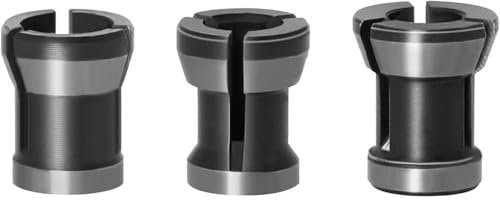 HaoTrade 3 Stück Spannzangen Adapter, Oberfräsen-Spannzangenfutter, Router-Bit-Spannzange, Fräser spannzange, Collet Chuck Adapter für Geradschleifer Schneiden Graviermaschine, 6mm, 6,35mm, 8mm