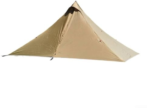 Ultralight Trekking Pole Tent, 4 Season Waterproof Camping Shelter, Single Layer Pyramid Tent, Easy Setup for Solo Backpacking Hiking Outdoor(brown)