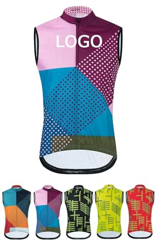 COITROZR Maglia Ciclismo Personalizzata Gilet da Ciclista Senza Maniche Leggera e Rapida per Uomo & Donna con Logo della Squadra(B)