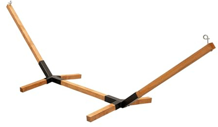 MOE UHANE Hamac en bois pour jardin et maison, montage rapide sans vis ni outils, bois naturel et raccords métalliques, compact, 100 % écologique, fabriqué dans l'UE