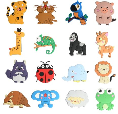 16 Piezas Imanes Nevera Animales Imanes Pizarra Magnetica Piezas Magneticas Niños para Nevera, Pizarras Blancas Magnética Oficina Casa Colegio Aulas