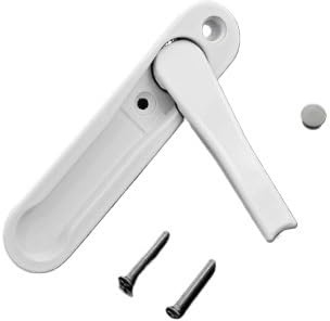 Poignee Fenetre Poignée de fenêtre dissimulée en alliage zinc blanc/noir, accessoires quincaillerie for fenêtres, poignée d'écran avec vis acier inoxydable(White)