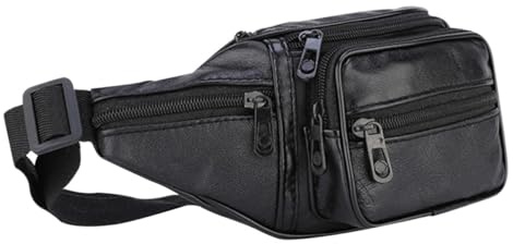 TOYZFRIENDY Banane Homme Taille Pratique en Cuir Paquet Banane Grosse Capacité pour Course Vélo et Jogging Poche Zippée Sécurisée pour Téléphone Clés et Cartes Accessoire Sport