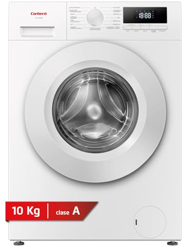 Corberó - Lavadora Plus 10Kg | CLH10406ME | 1400 rpm | Motor Inverter | Función Vapor | Función antialergico | Inicio Diferido | Pausa-Carga | Lavador rápido | Control Display | Blanco