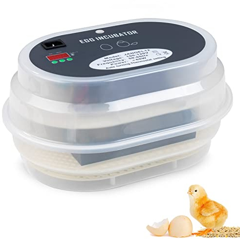 HBlife Digital Egg Incubator for Hatching 9-12 Chicken, Quail and Duck Eggs, with Fully Automatic Egg Turning and Temperature Display, Hatcher for Turkeys, Birds, Parrots and Poultry