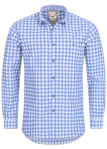 Stockerpoint Camisa OC-Franzl a Cuadros, Corte Moderno Azul Claro S