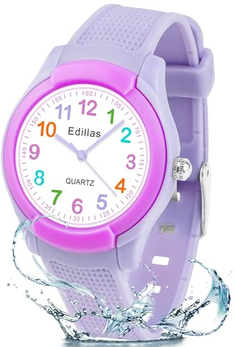 Edillas Kids Analog Watch for Girls Boys, Children Waterproof Learning Time Wristwatch Easy to Read Time Great Present for Kids Girls Boys