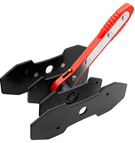 FIVE BANANAS Brake Caliper Press Tool, Car Ratcheting Brake Caliper Piston Spreader Press Tool with 2 pcs Steel Plates, Red
