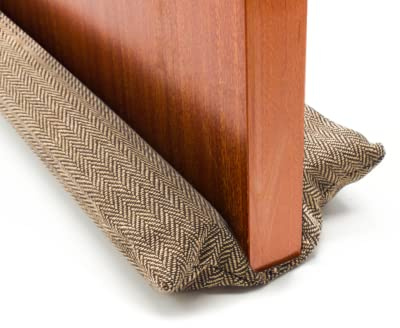 Burlete de Tela para Puertas y Ventanas. Burlete Doble Reutilizable, Lavable, Aislante de Ruidos, Frío, Viento, Luz, Polvo, Polen, Insectos. Ajustable Entre 80-90 cm.