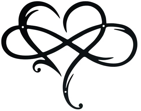 Infinity Heart Metal Wall Art Decor, Heart Shape Wall Sculpture, Modern Wall Hanging Decor, Geometric Love Heart Sign Ornaments for Living Room, Bedroom, Wedding Decoration, Birthday Gift