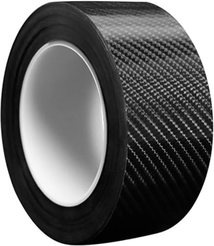 Universal Car Door Edge Guard Door Sill Protector 5D Carbon Fiber Car Wrap Film Vinyl Automotive Wrap Film Car Body Sill Protection Film Anti-Collision Fits for Most Car (Black, 5cmx5m)
