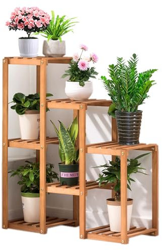 HUHJYUGE Soporte Plantas Interior y Exterior, Estantería Decorativa para Macetas Plantas, Estante de Esquina para Múltiples, Estantes de Flores, para Patio, Jardín, Valla