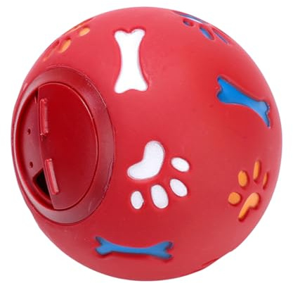 LALAFINA Bola de Fuga para Perros Roja de TPR Segura Agujeros para Salida de Agua, Juguete Educativo Interactivo para Mascotas Que Promueve Alimentación Lenta