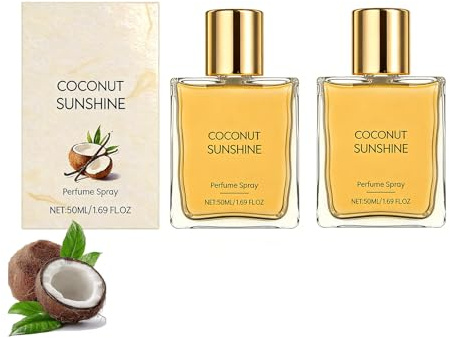 Perfume de vainilla de coco, 50 ml, perfume de vainilla de larga duración para cabello y cuerpo, tamaño de viaje, spray corporal refrescante para mujeres, Underlines Your Charm, spray aromático de
