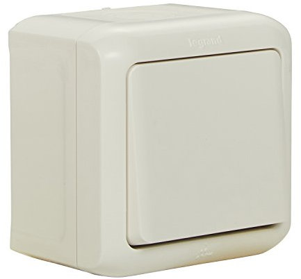 Legrand, 782364 Bouton poussoir pour pièces humides Protection contre les projections d'eau (IP44) Montage mural