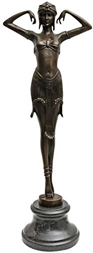 Bronsskulptur Bronsfigur Scarabdansare efter Chiparus Antik kopia 50cm