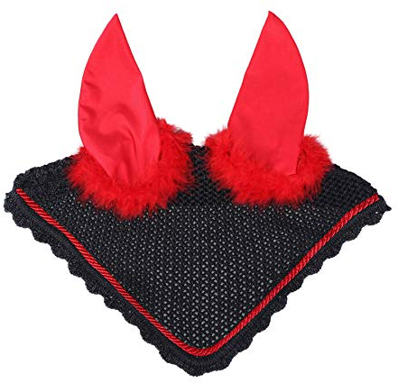 QHP Fliegenhaube Ohrenhaube Halloween Devil Teufel (Warmblut)