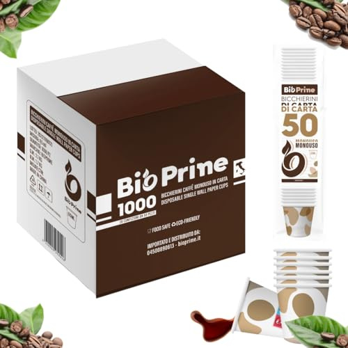 BioPrime Vasos de café de papel (1000 Unidad)