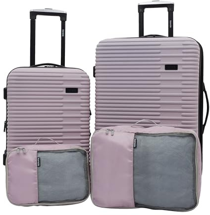 kensie Women's Hillsboro Luggage & Travel Bags Set, Burnished Lilac, 4 Piece Set