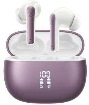 YELKUTT Wireless Earbuds, Bluetooth 5.4 with 50H Playtime, 6 ENC Noise Cancelling Microphone, HiFi Stereo Deep Bass Sound, IP7 Waterproof Ultra-Light In-Ear Headphones for Sports Running Gym