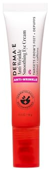 Derma E Anti-Wrinkle Smoothing Eye Cream for Fine Lines and Crow's Feet, 0.5 Fl Oz, Anti Aging with Retinol, Caffeine and Antioxidants, Cooling Tip Helps Reduce Puffiness