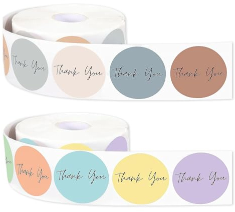 Thank You Stickers, 1000Pcs Self-Adhesive Thank You Stickers Small Business | Thankyou for Your Order Sticker for Wedding Birthday Party Gifts Bags Cups Boxes Packaging and Everyday Use