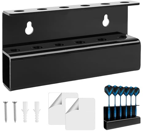 Flintronic Soporte de Dardos en Pared, 6 Tomas para Dardos, Almacenamiento Estante Accesorios Acrílicos para Dianas, Accesorio Ideal para Dardos para el hogar, Sala de Juegos, Duradero