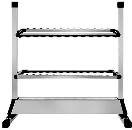 EASY BIG Angelrutenständer – Rutenhalter aus Aluminiumlegierung, für bis zu 24 Ruten, Aufbewahrungsorganisator für Angelruten in der Garage oder im Haus