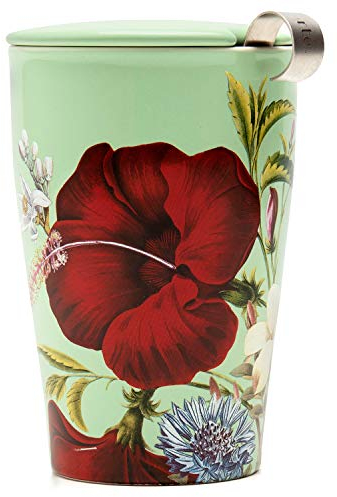 Tea Forté Kati Cup Fleur | Mug Tasse à Infuseur inox amovible | Porcelaine de qualité | 350 ml