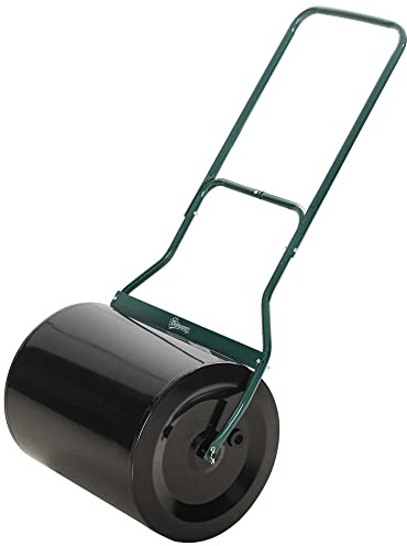 Outsunny 20-Inch Push/Tow Behind Lawn Roller Filled with 16 Gal Water or Sand, Perfect for Flattening Sod in The Garden
