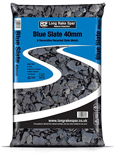 Meadow View Gravel Stone Garden Landscaping Chippings Various Decorative Aggregates Slate (Blue Slate - 40mm)